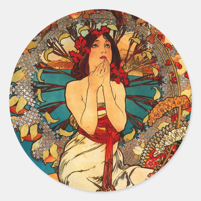 Stickers Alphonse Mucha Monte Carlo (Devant)