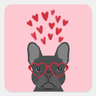 Stickers Amour Bulldog français - chien mignon