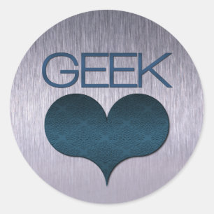 Stickers Amour geek (Coeur), Bleu foncé
