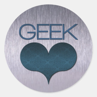 Stickers Amour geek (Coeur), Bleu foncé