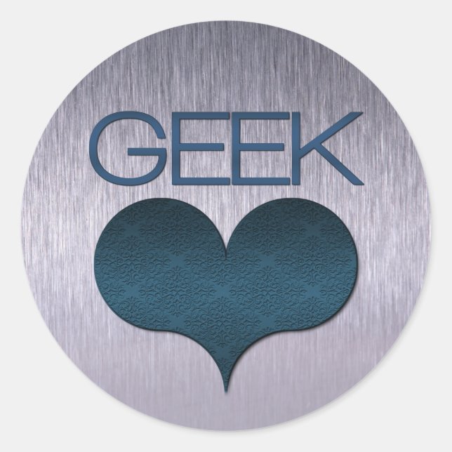 Stickers Amour geek (Coeur), Bleu foncé (Devant)