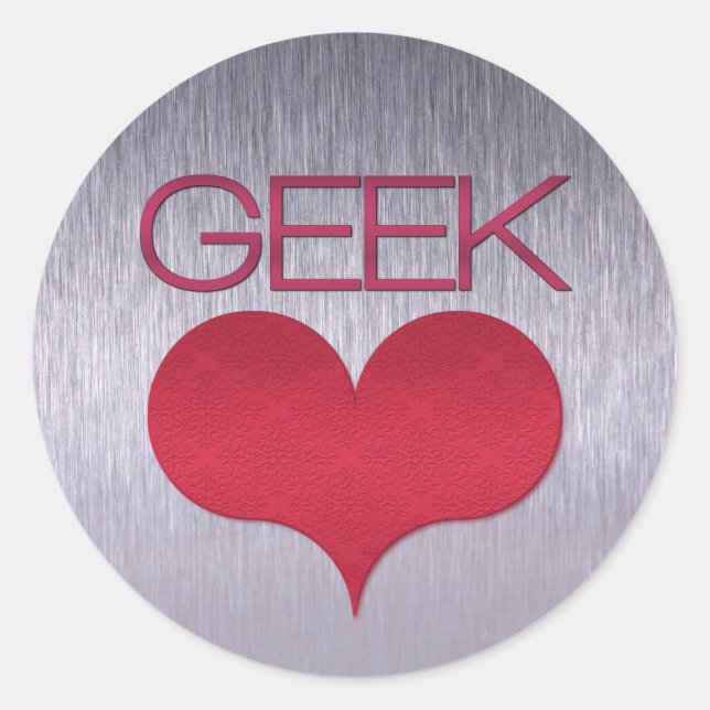 Stickers Amour geek (Coeur), Rose foncé (Devant)