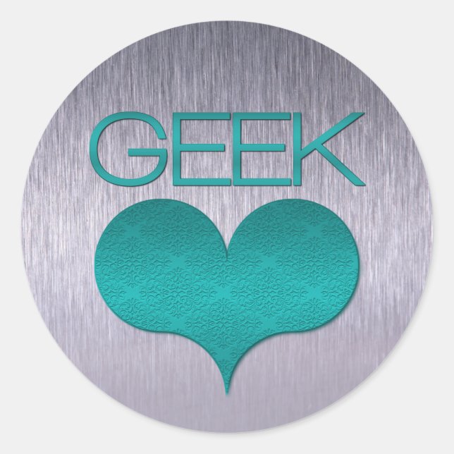 Stickers Amour geek (Coeur), Turquoise (Devant)