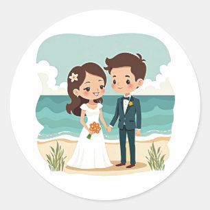 Stickers Amour Mariage Plage