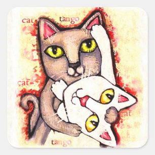 Stickers Amoureux des chats Cute Tango Dance Cats