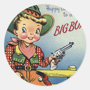 Stickers Amusants Anniversaire Retro Big Boy