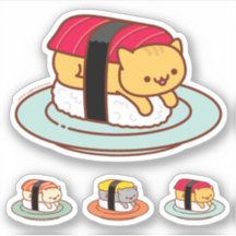 Stickers amusants - SUSHI CATS - MAGURO