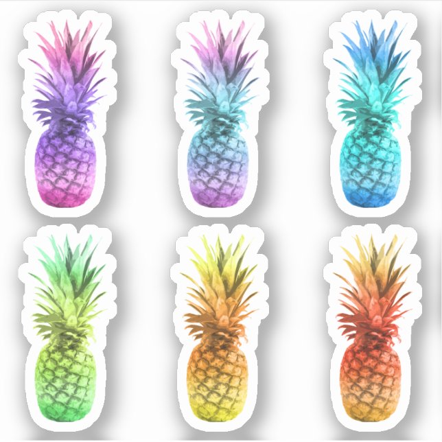 Stickers ananas colorés (Devant)