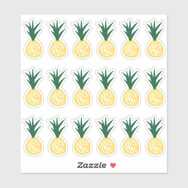 Stickers ananas jaune vif (Feuille)