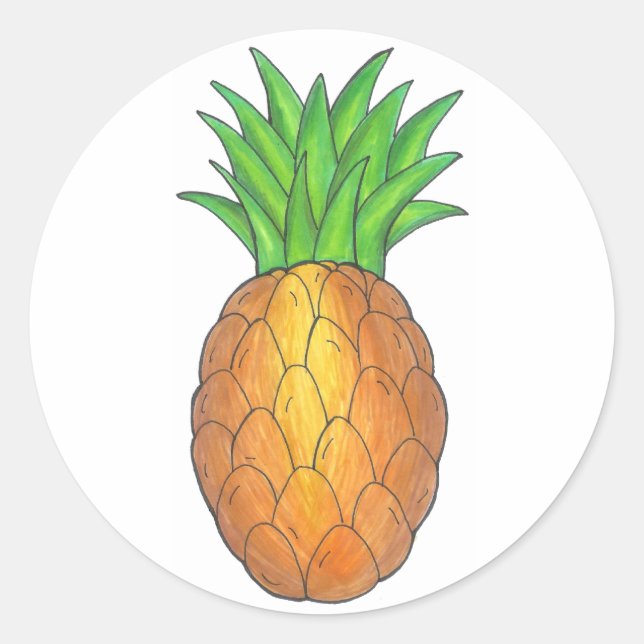 Stickers ananas tropicaux (Devant)