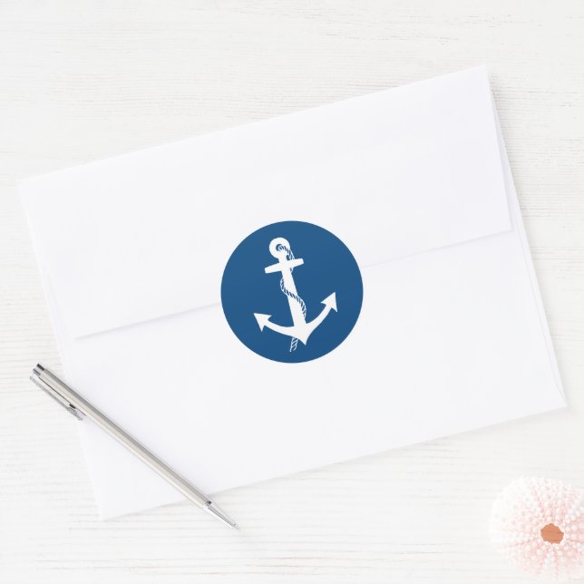 Stickers Ancre marine bleu et blanc (Enveloppe)