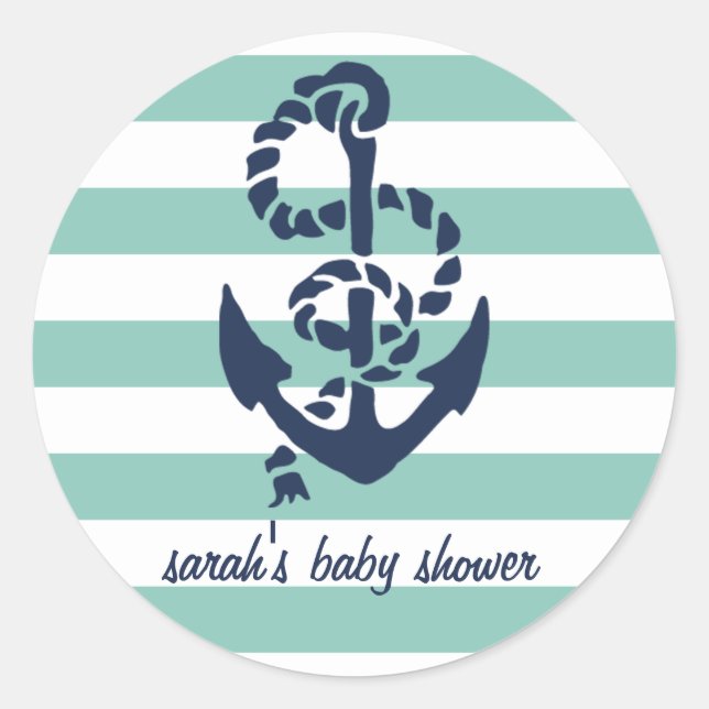 Stickers Ancre Nautique Monnaie Baby shower Favori (Devant)