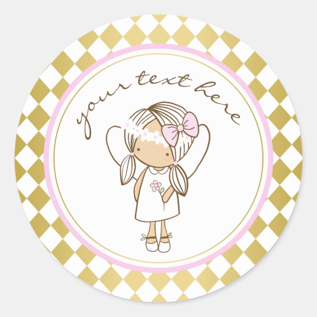 Stickers Angel Party-Or & Rose (Devant)