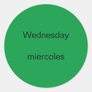 Stickers anglais-espagnol mercredi miercoles