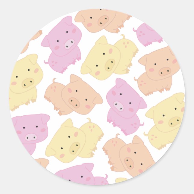 Stickers animaux de ferme de petits cochons mignon (Devant)