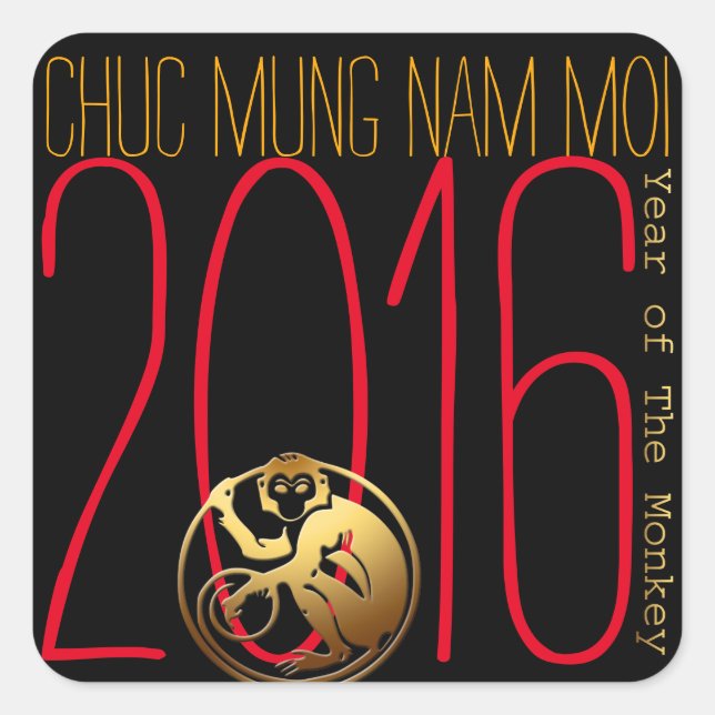 Stickers année singe 2016 Nouvel An vietnamien (Devant)