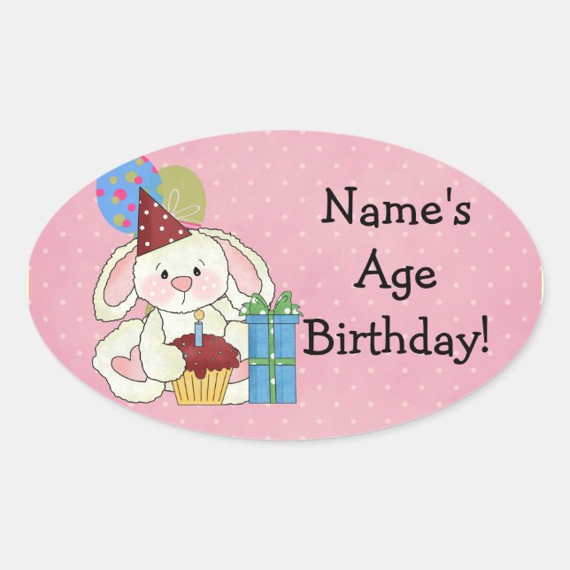 Stickers Anniversaire Bunny mignon (Devant)
