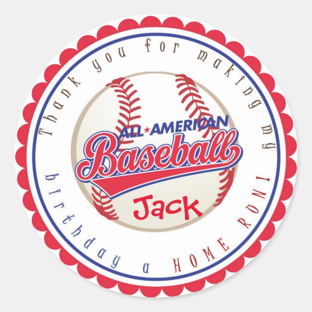 Stickers Anniversaire De Baseball (Devant)