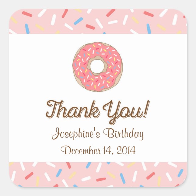 Stickers Anniversaire de Donut rose (Devant)