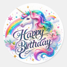 stickers Anniversaire de la licorne
