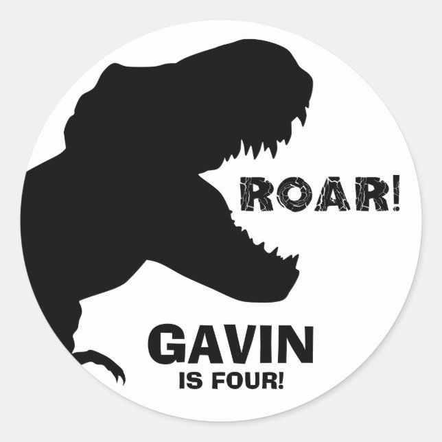 Stickers Anniversaire Dinosaur (Devant)