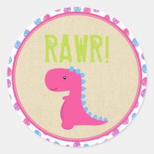 Stickers Anniversaire Dinosaure fille Dinosaures r