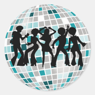 Stickers Anniversaire Disco Ball Dancers