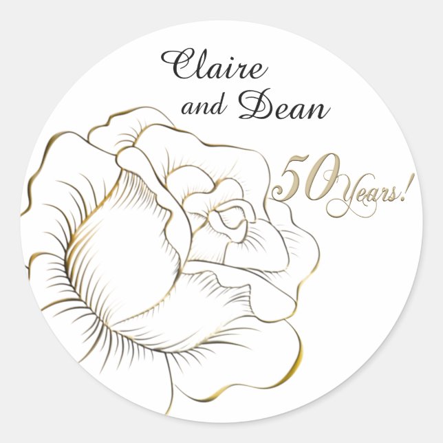 Stickers Anniversaire d'or personnalisés (Devant)