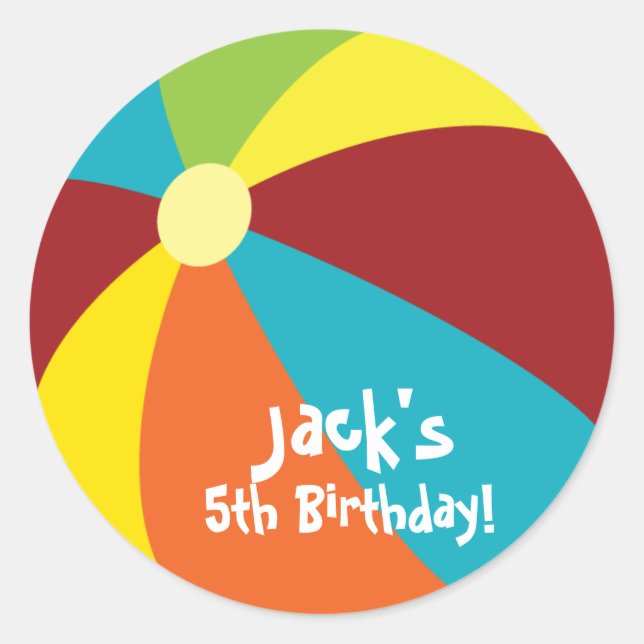 Stickers Anniversaire du Beach Ball Pool (Devant)