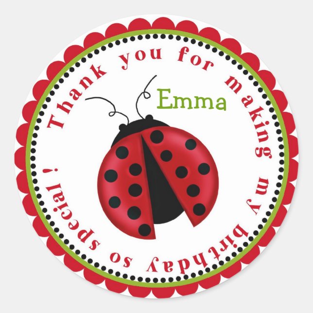 Stickers Anniversaire Lady Bug (Devant)