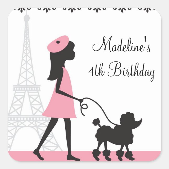 Stickers Anniversaire Paris Poodle (Devant)