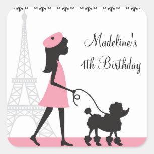 Stickers Anniversaire Paris Poodle