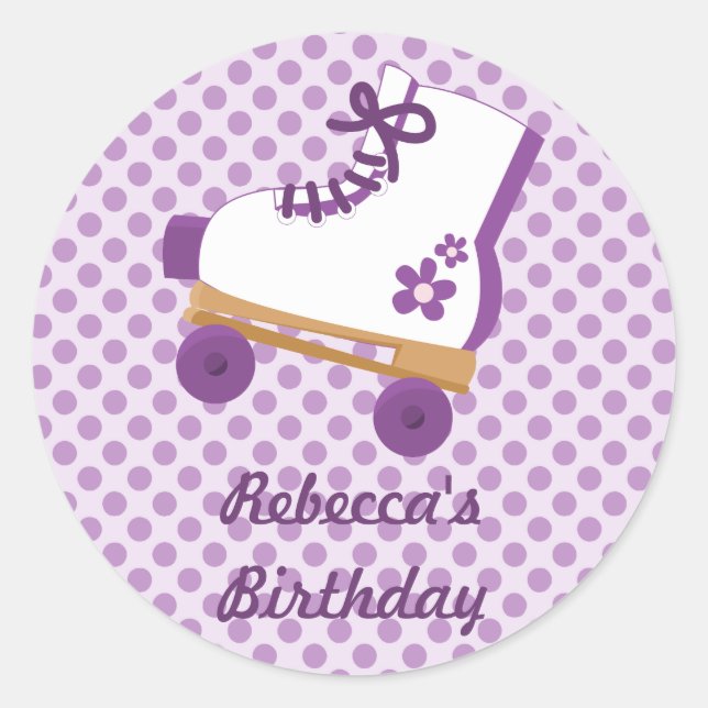 Stickers Anniversaire Patins à roulettes à points  (Devant)