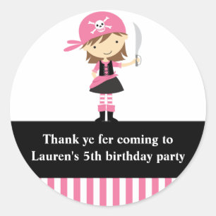 Stickers Anniversaire Pirate Rose