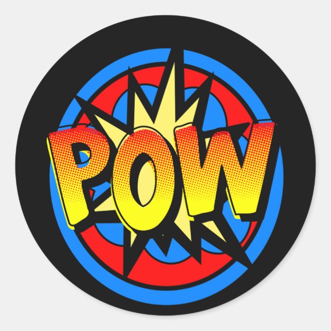 Stickers Anniversaire Pow Pop Art Superpower (Devant)