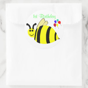 Stickers Anniversaire Rond Bumble Bee & Ballots