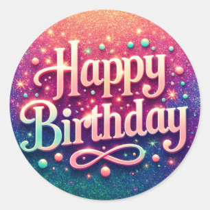 stickers Anniversaire - thème rose étincelant