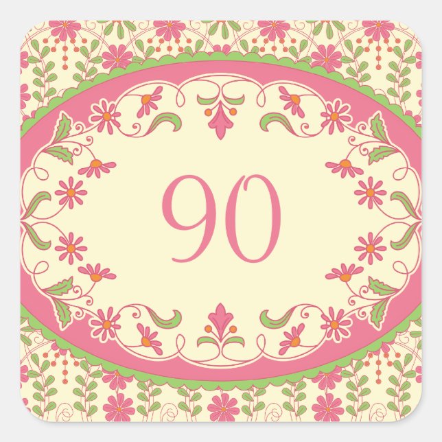 Stickers Anniversaire Vintage Victorian Daisy (Devant)