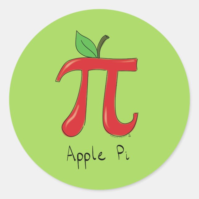 Stickers Apple Pi Cute Math Pi Day (Devant)