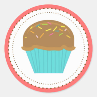 Stickers Aqua Turquoise Cupcake