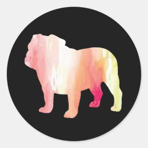 Stickers Aquarelle Bulldog