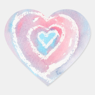 Stickers Aquarelle et Crayon Heart