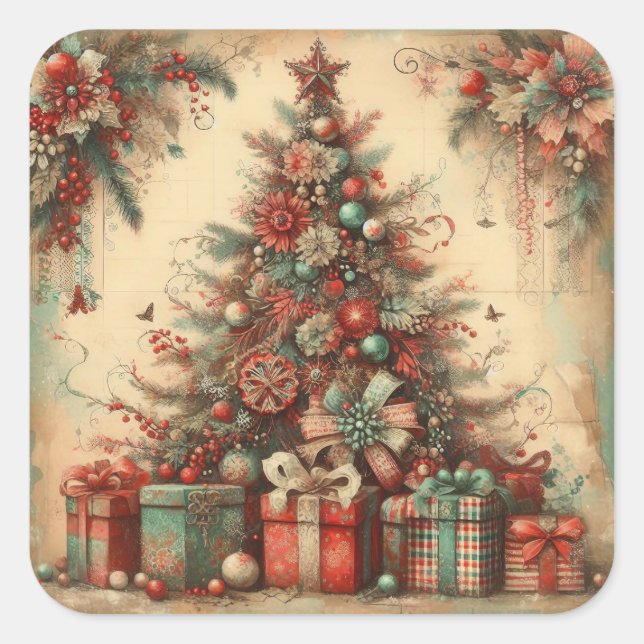 Stickers Arbre de Noël classique (Devant)