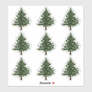 Stickers Arbre de pin vert