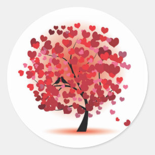 Stickers Arbre Saint Valentin Coeurs