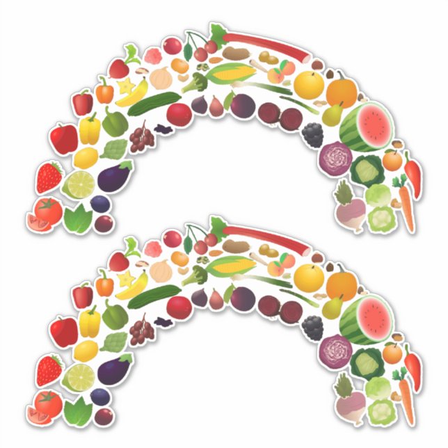 Stickers Arc-en-ciel pour fruits et légumes (Devant)
