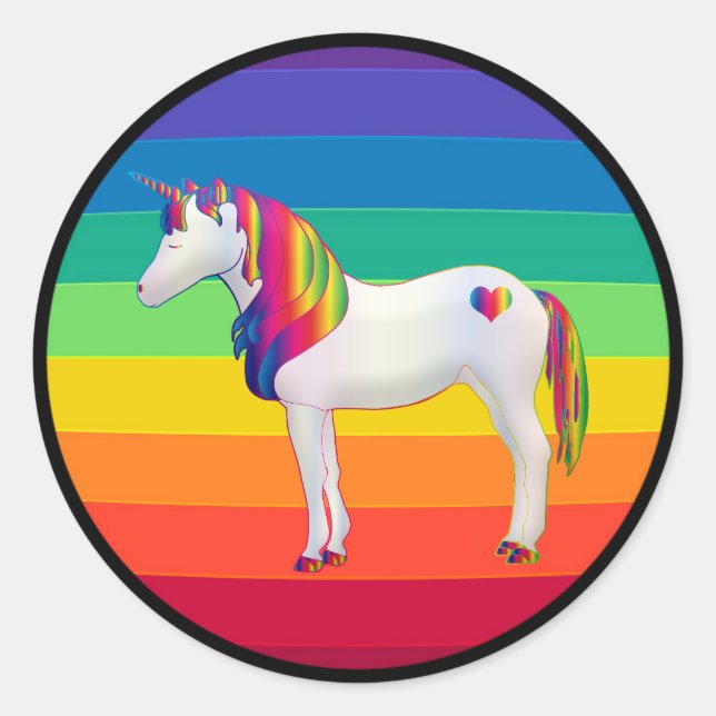 Stickers Arc-en-ciel Unicorne (Devant)