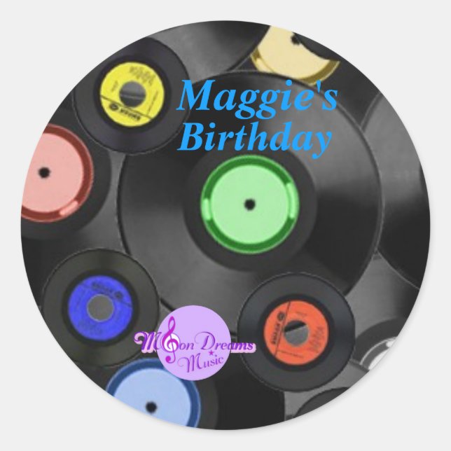 Stickers Arrondi Classic Retro Records (Devant)