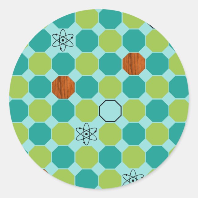 Stickers Arrondi Octagons Atomique (Devant)