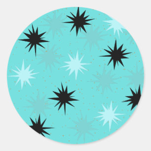 Stickers Arrondi Turquoise Atomique